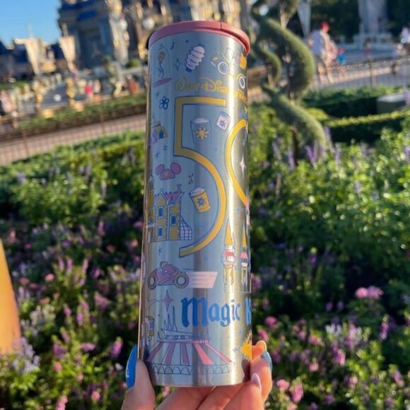 WDW 50th Anniversary Magic Kingdom Starbucks Tumbler - Picture 5 of 8